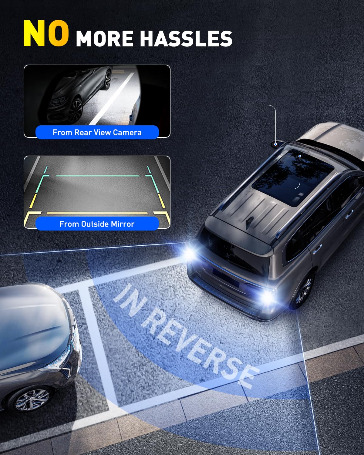 Auxito 6500K bright white light aids visibility in rain and fog.