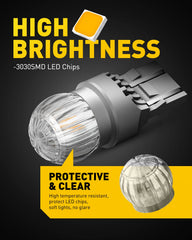 AUXITO 7443 amber LED bulb rear view for clear rear signaling.