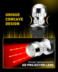 AUXITO 7443 LED close-up reveals 54 4014-SMD chips for 360° visibility