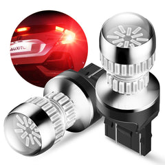 AUXITO 7443 LED strobe brake light bulb flashing red for safer braking