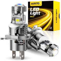 AUXITO 9003 LED bulb delivers a bright front headlight beam for clear night driving.