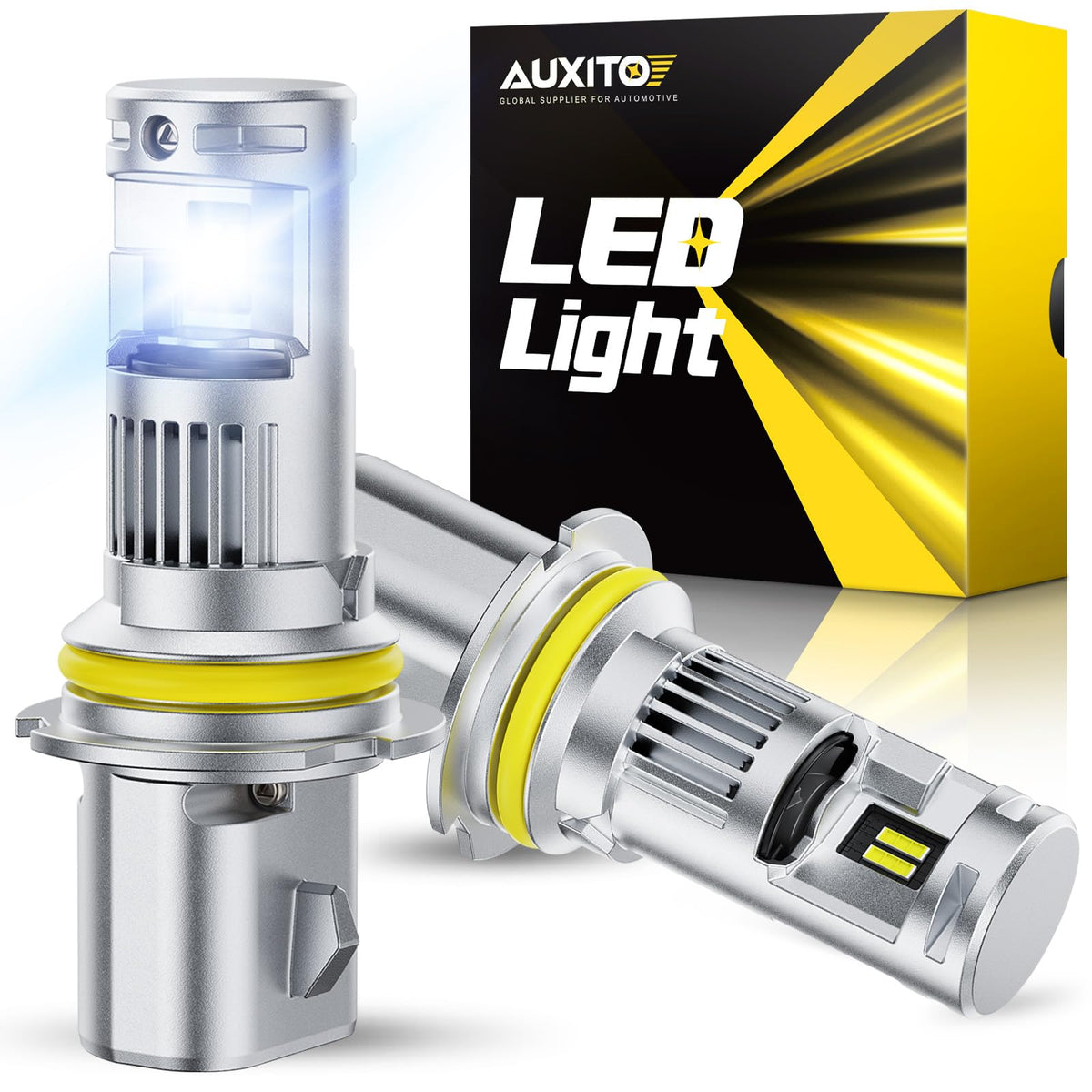 AUXITO 9004 HB1 bulbs deliver 48,000 lumens for brighter night visibility.