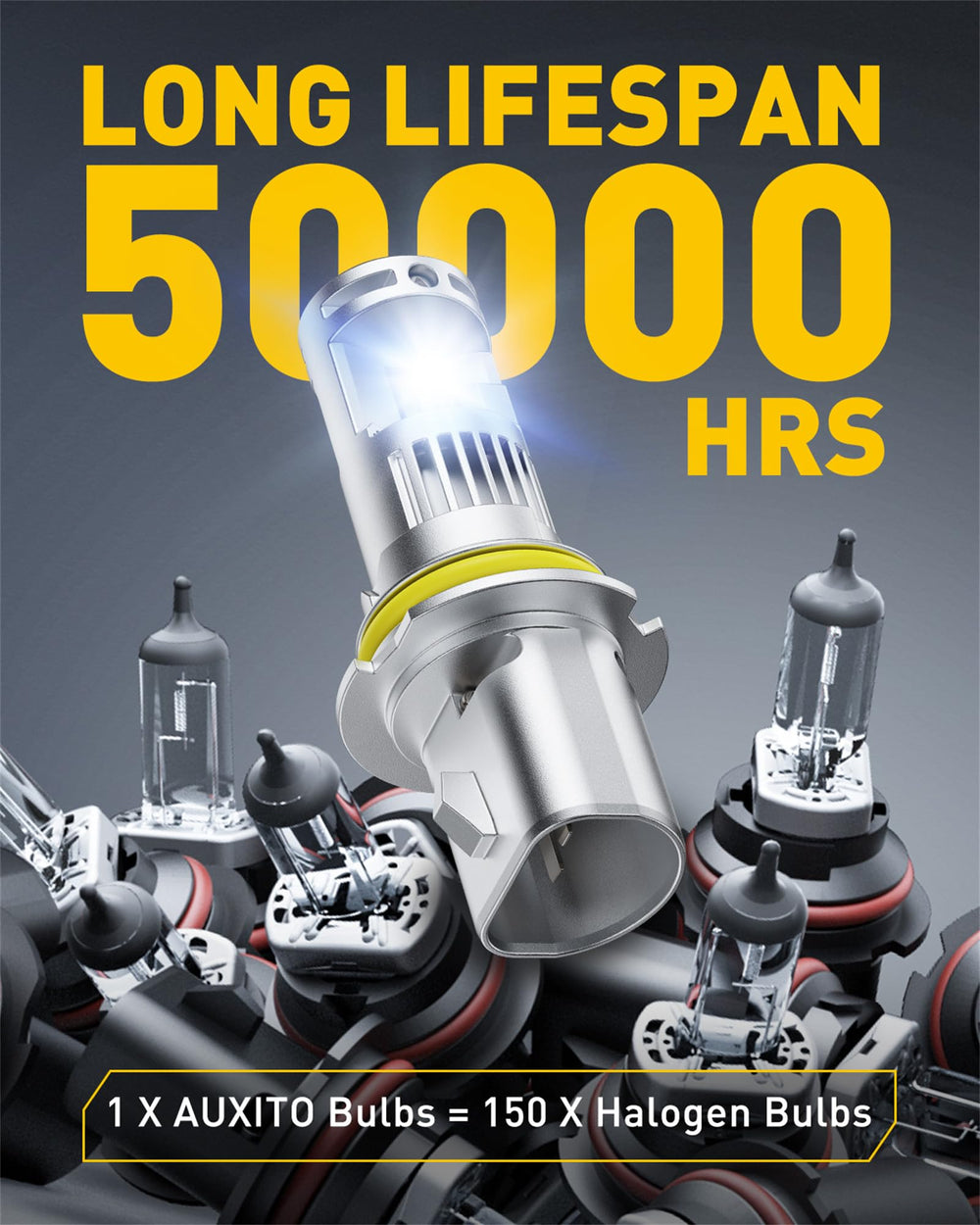 AUXITO 9004 bulbs deliver extended lifespan reducing replacements.