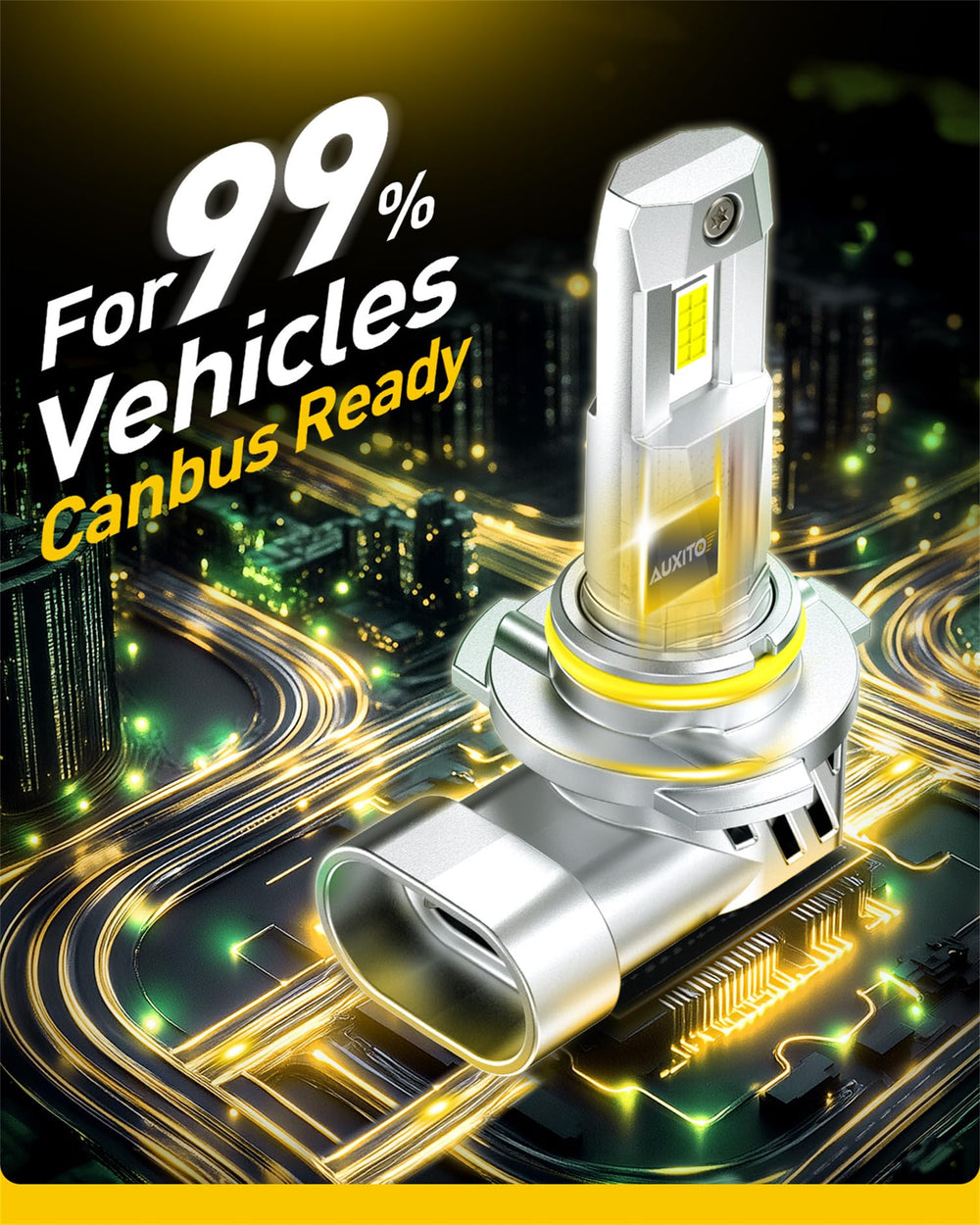 Long-lasting AUXITO bulbs offer up to 60,000 hours of operation