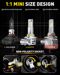 AUXITO precision-beam bulbs deliver even light distribution for safer night visibility