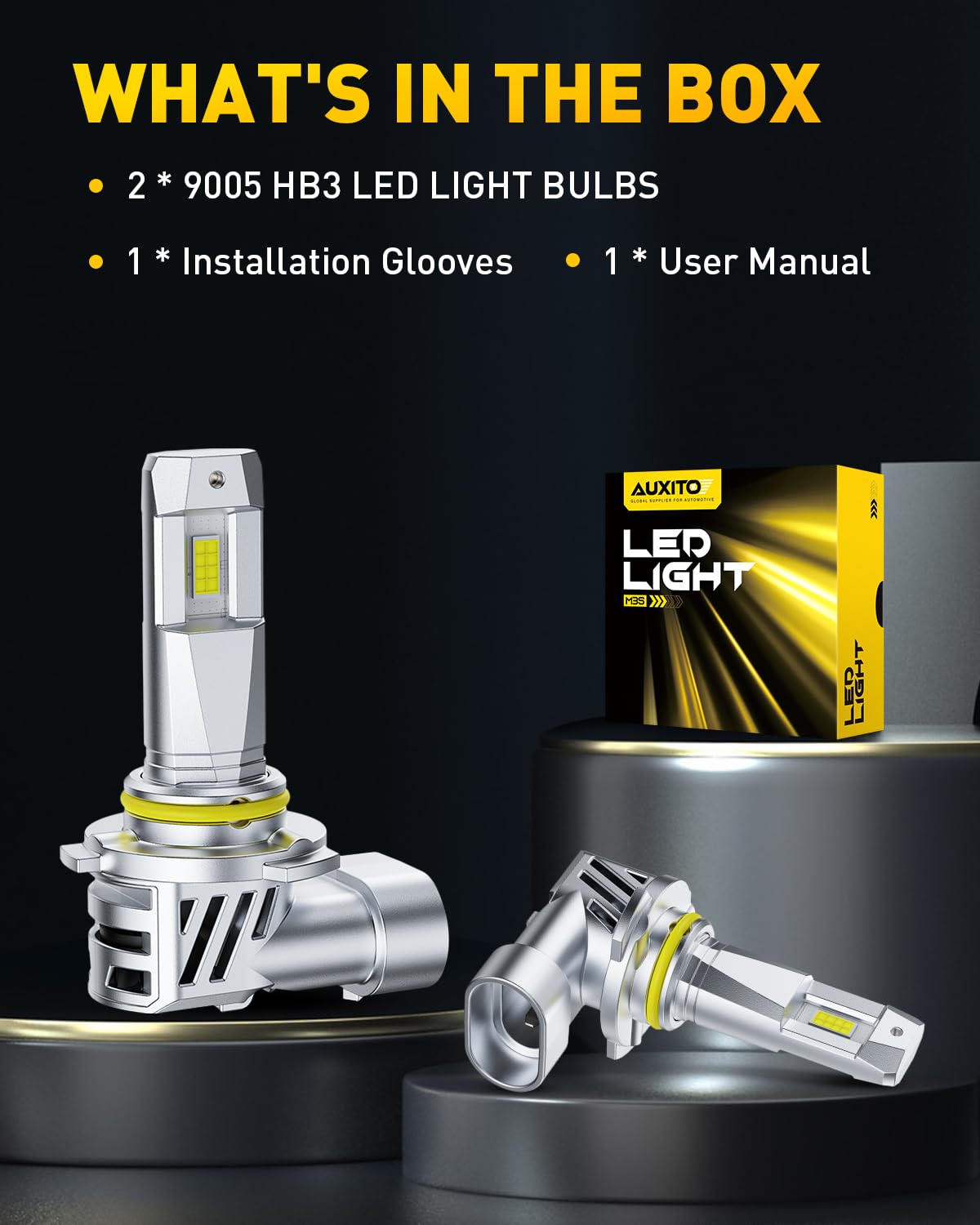 AUXITO 9005 HB3 bulbs pack of two