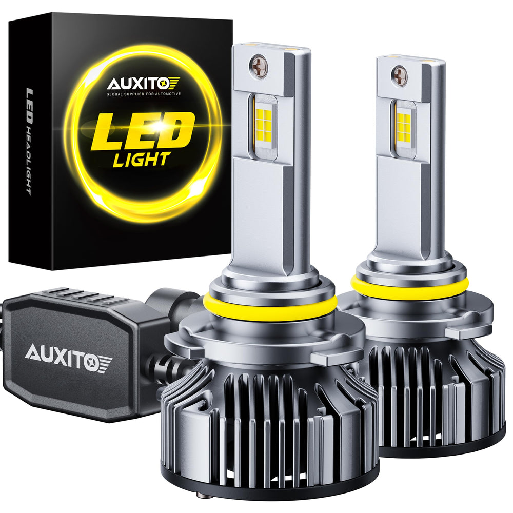 AUXITO 9005 LED headlight bulbs front view beam pattern for sharper night visibility