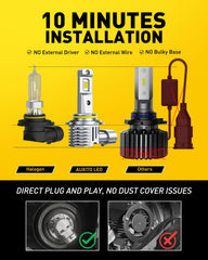 Auxito 9006 HB4 bulbs installed in fog light housing