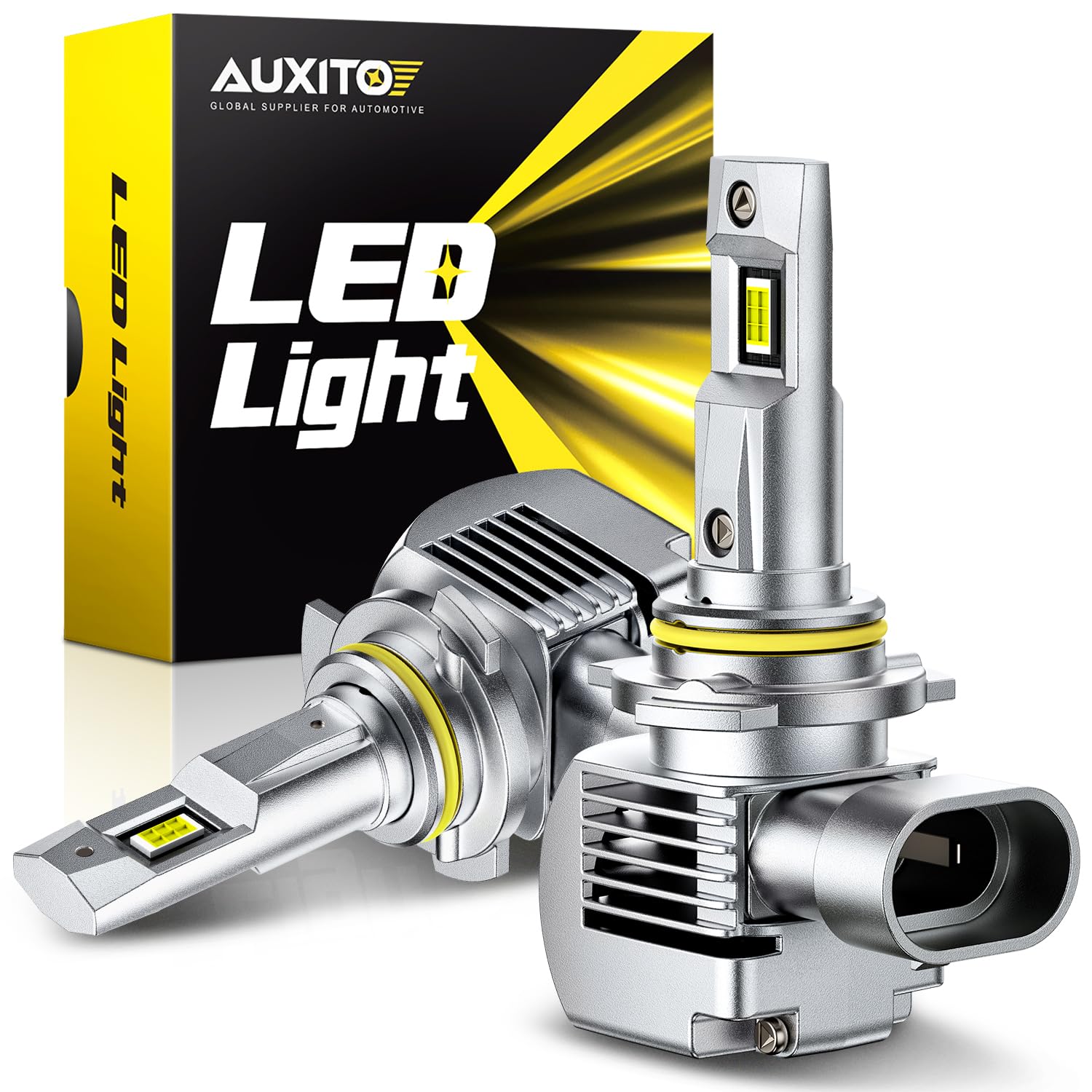 AUXITO 9012 HIR2 LED bulbs pack of 2 delivering high brightness for vehicles