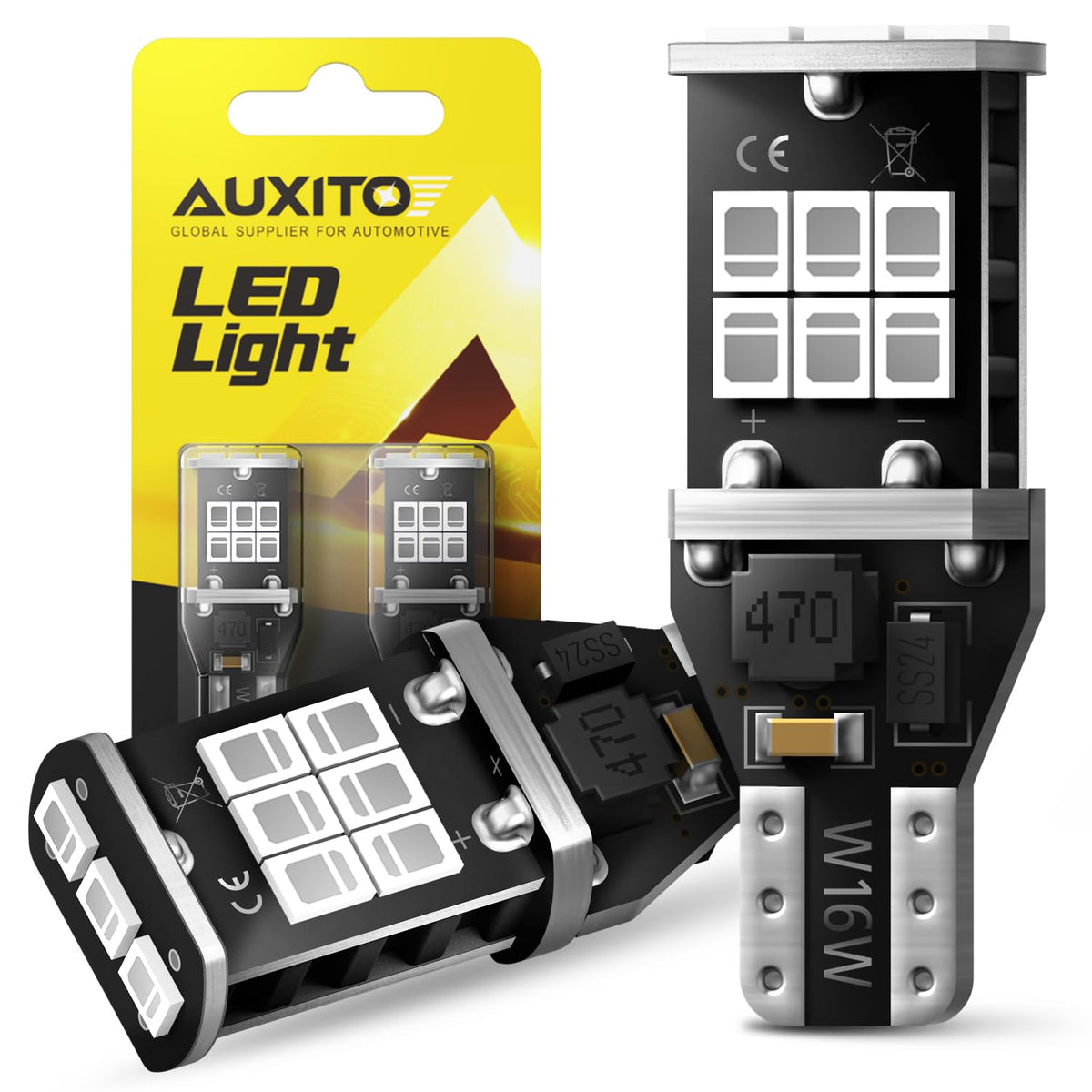 AUXITO 912 921 LED bulb third brake light emitting bright red glow for better signaling