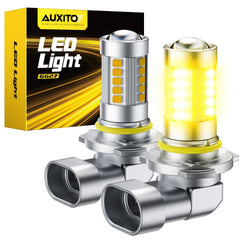 AUXITO 9145 amber yellow fog light bulb delivering bright 3000K visibility for foggy days
