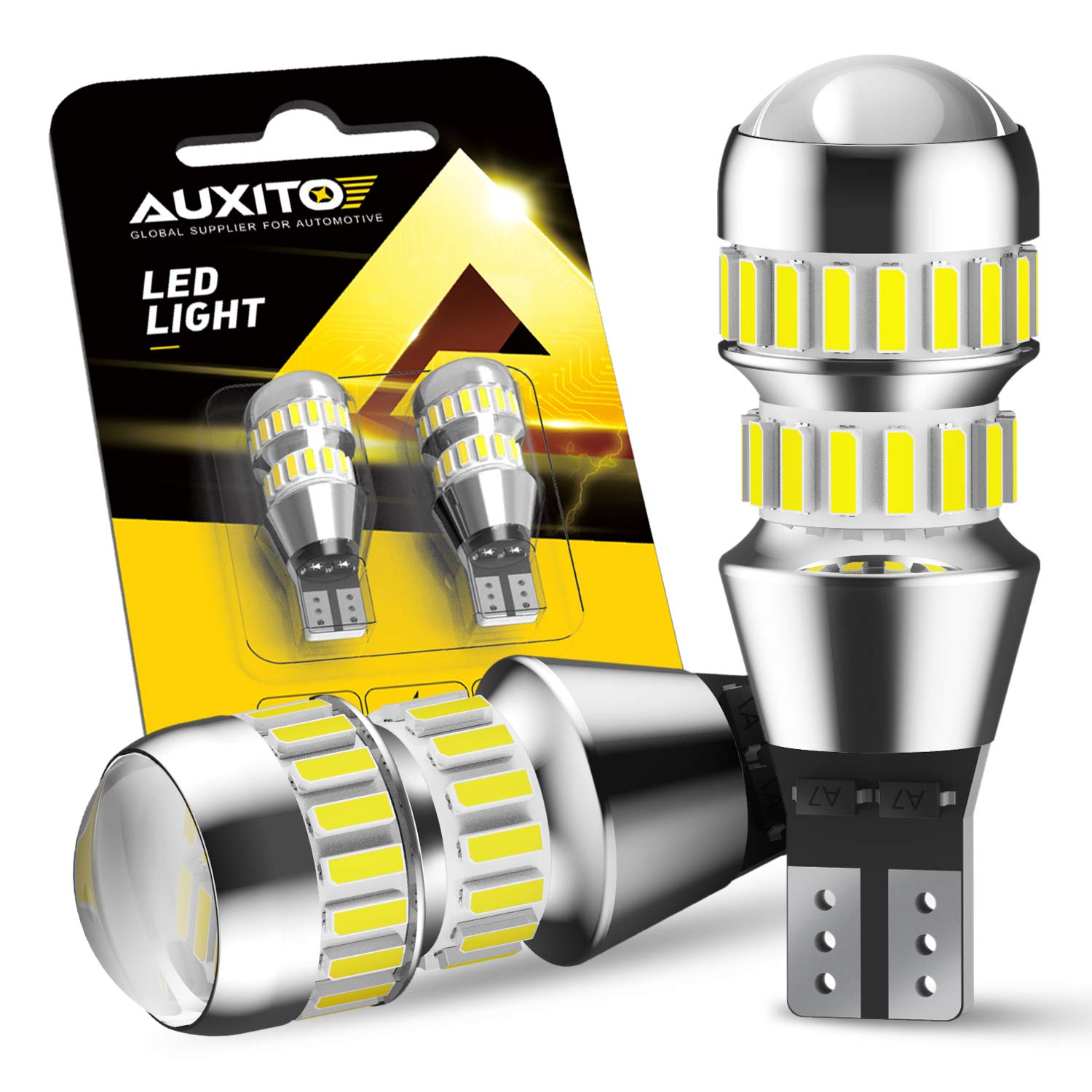 AUXITO backup light bulb front view with bright, instant illumination for safer reversing.