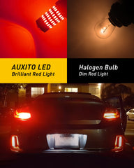 AUXITO 3157 red LED bulbs with built-in driver reduce radio interference.