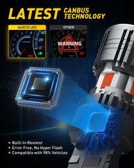 AUXITO CANBUS red LED bulb with internal driver for compatibility