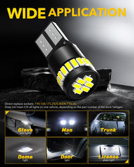 AUXITO canbus-free LEDs work with most vehicles for reliable lighting.