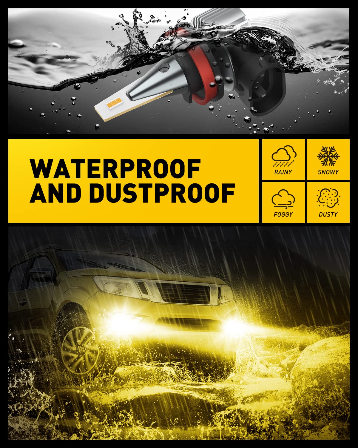 AUXITO Canbus-ready fog light minimizes error codes on compatible cars.