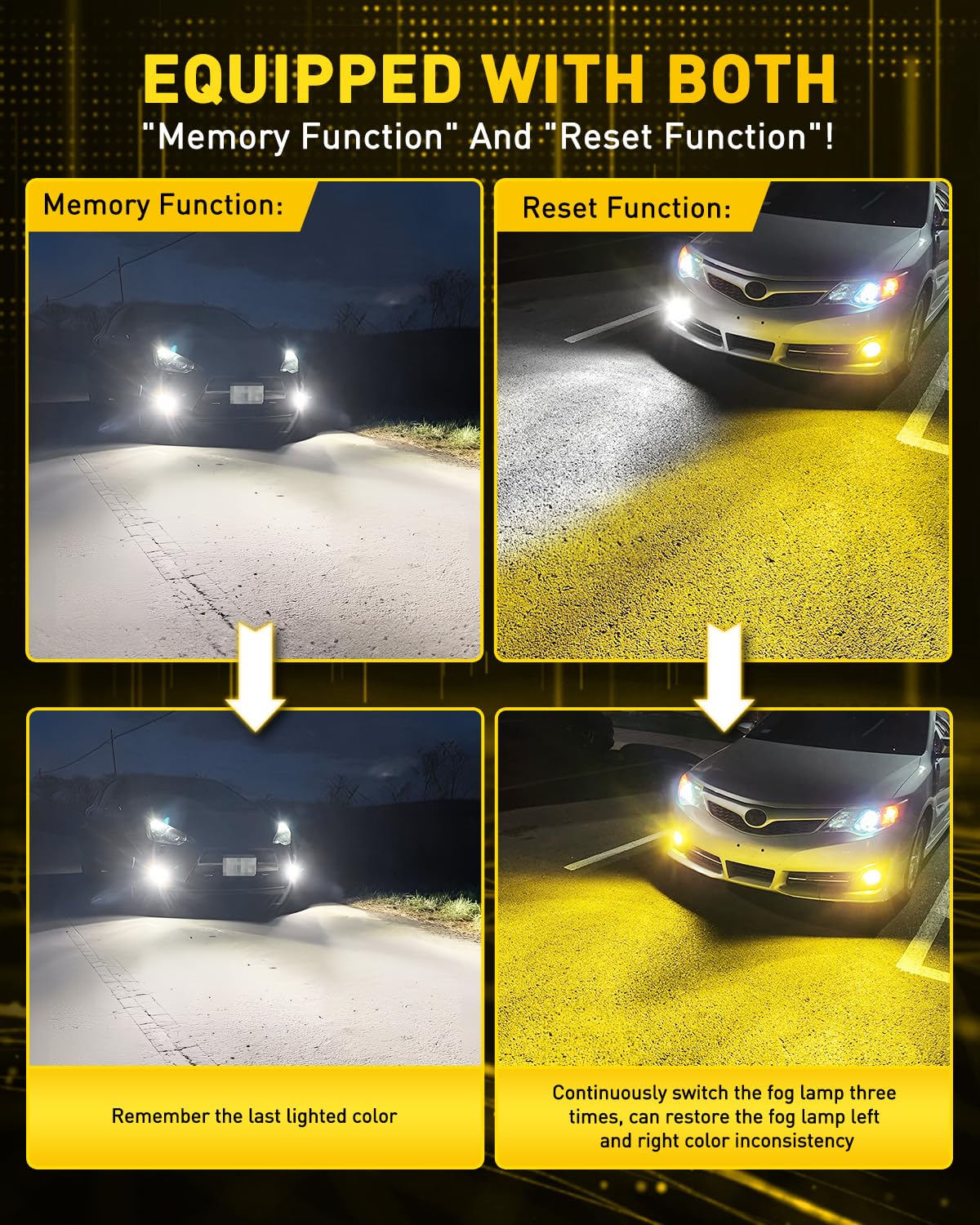 AUXITO CANbus-ready plug-and-play fog bulbs for wide compatibility