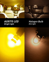AUXITO car dome light in amber-yellow enhances cabin visibility