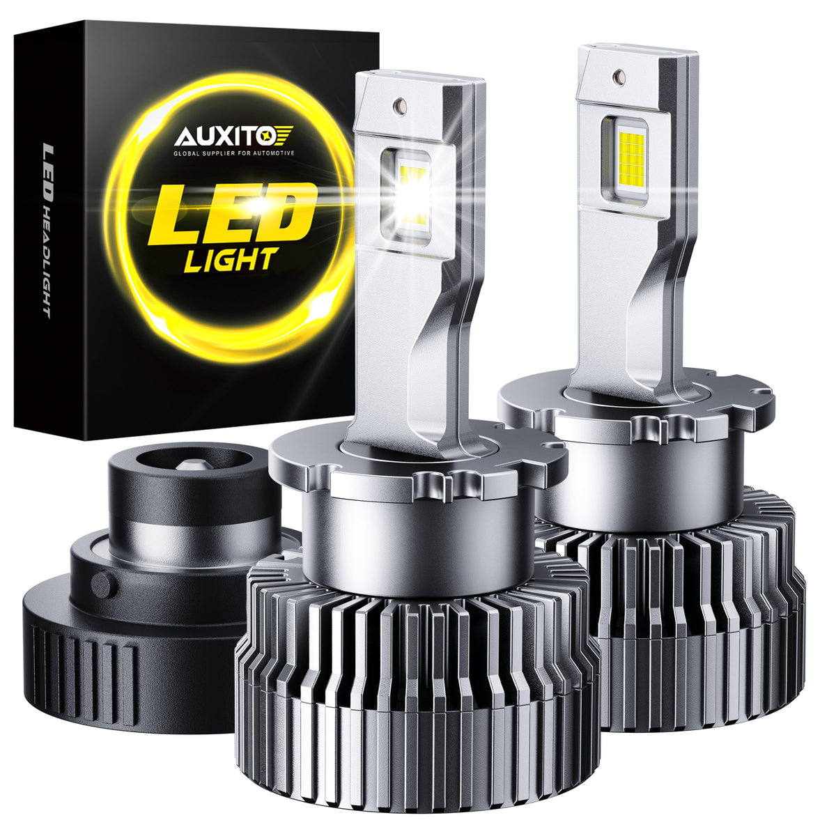 AUXITO D2S bulbs emit 6000K crisp white light for improved night visibility.