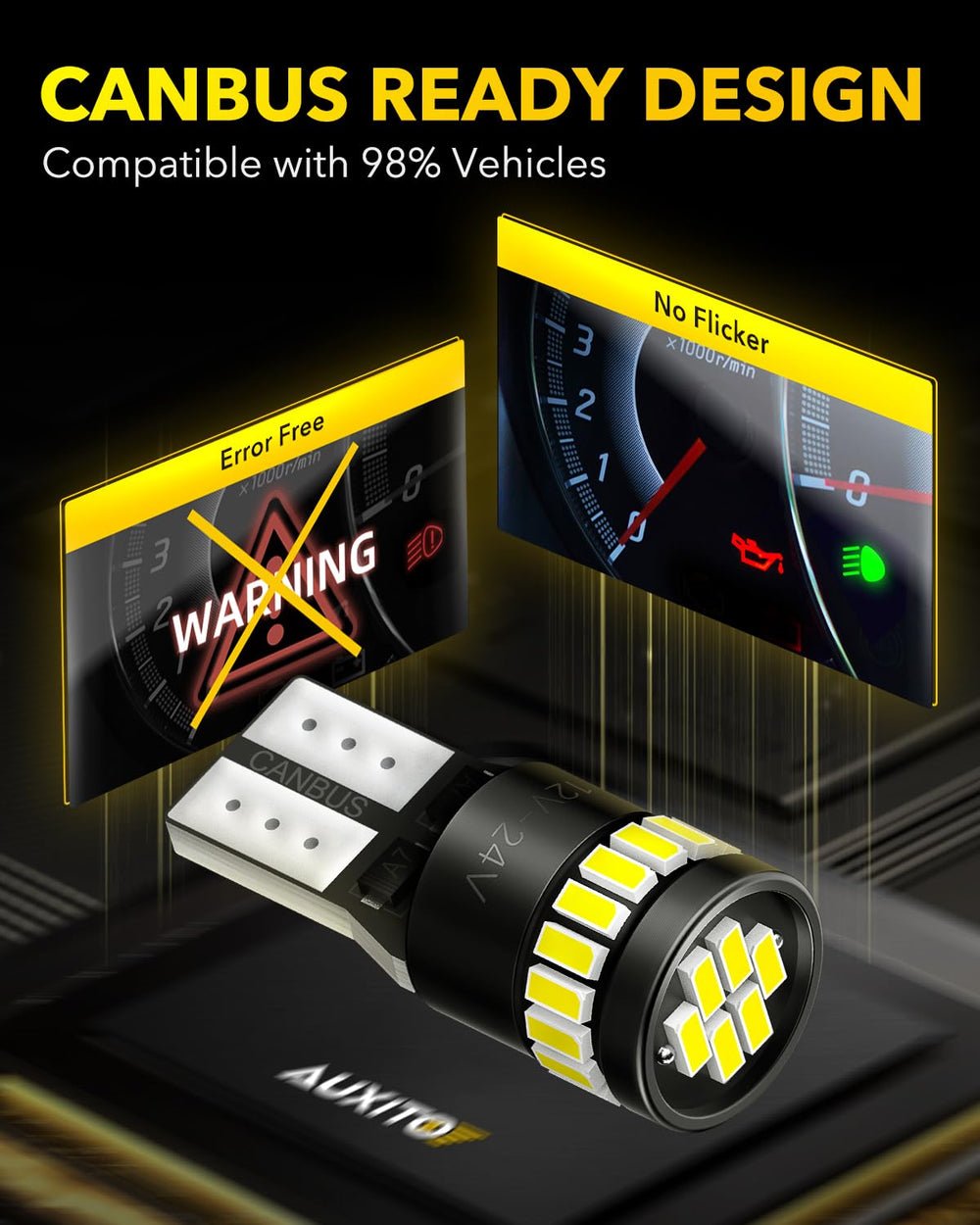 AUXITO dome and map light set enhances cabin brightness when needed.