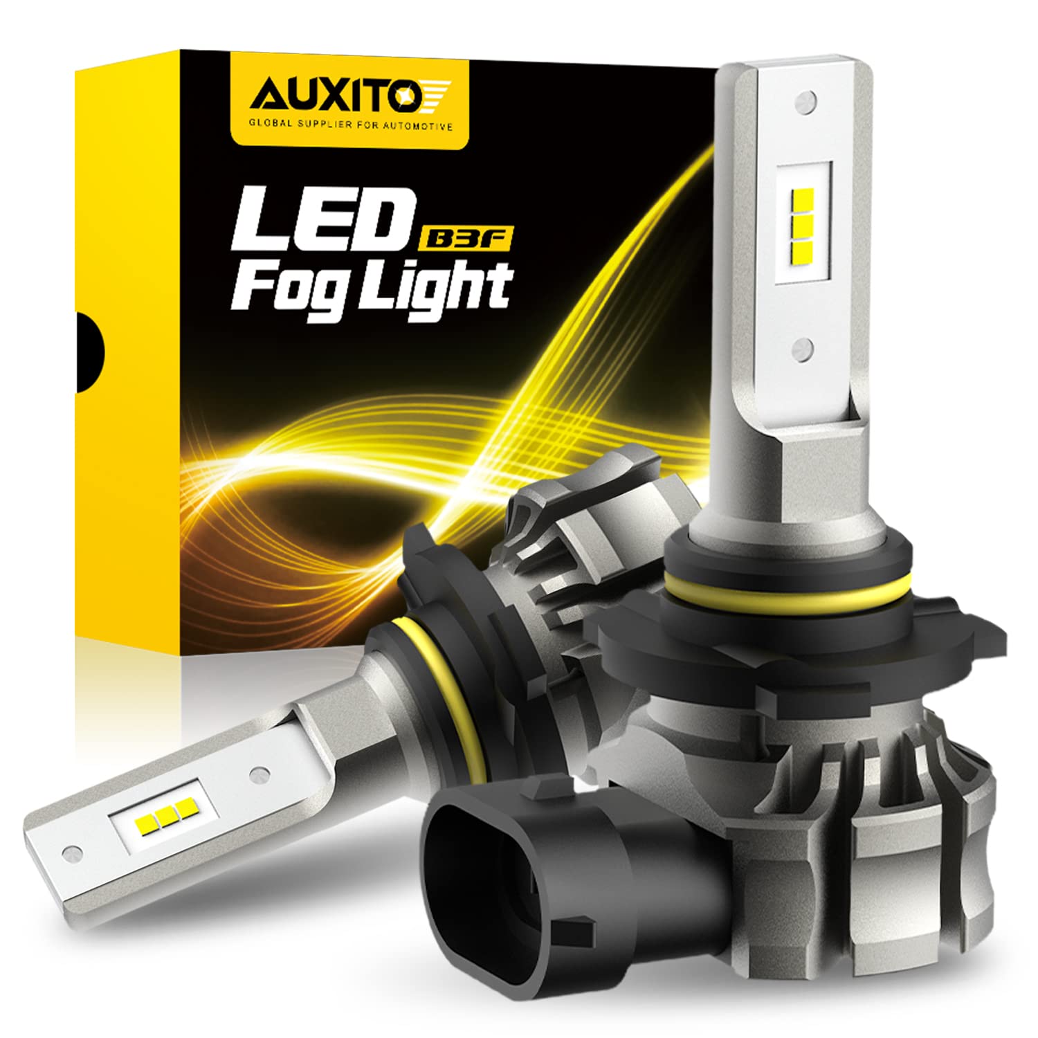 Auxito H10 LED fog light bulbs delivering 6000 lumens for clearer night visibility.