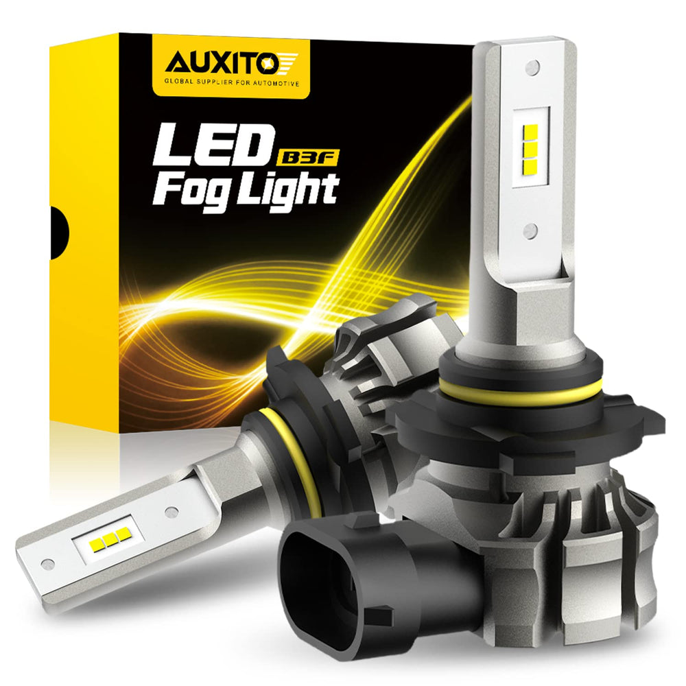 Auxito H10 LED fog light bulbs delivering 6000 lumens for clearer night visibility.
