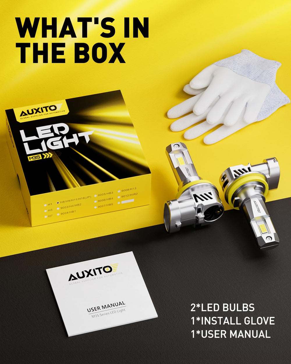 Auxito H11/H8/H9 LED bulbs modern headlight upgrade for safer night driving