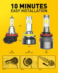 Installation view; quick 5-minute swap of AUXITO H11 bulbs.