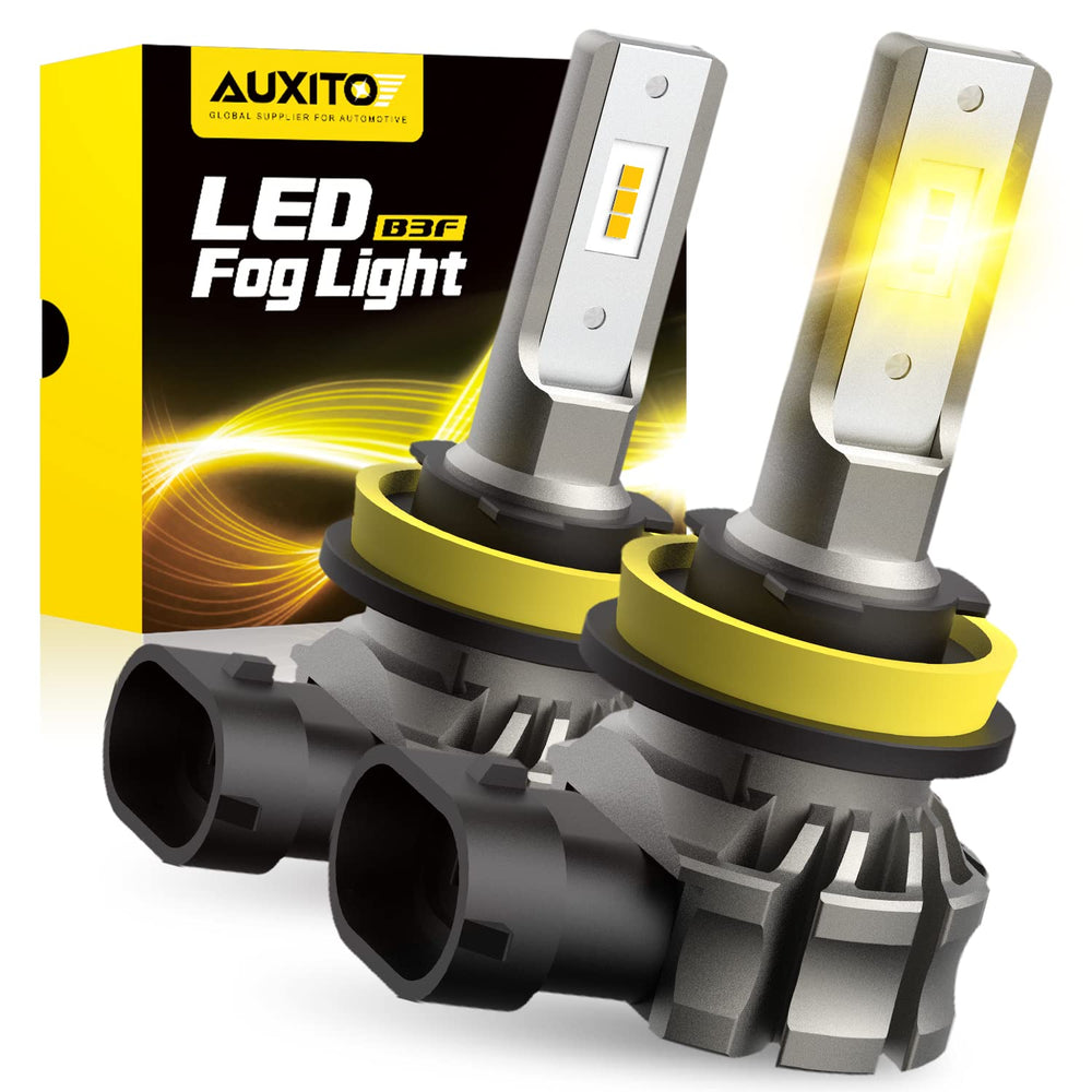 AUXITO H11 LED fog light bulbs pack 2 amber; 360-degree beam improves night visibility