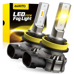 AUXITO H11 LED fog light bulbs pack 2 amber; 360-degree beam improves night visibility