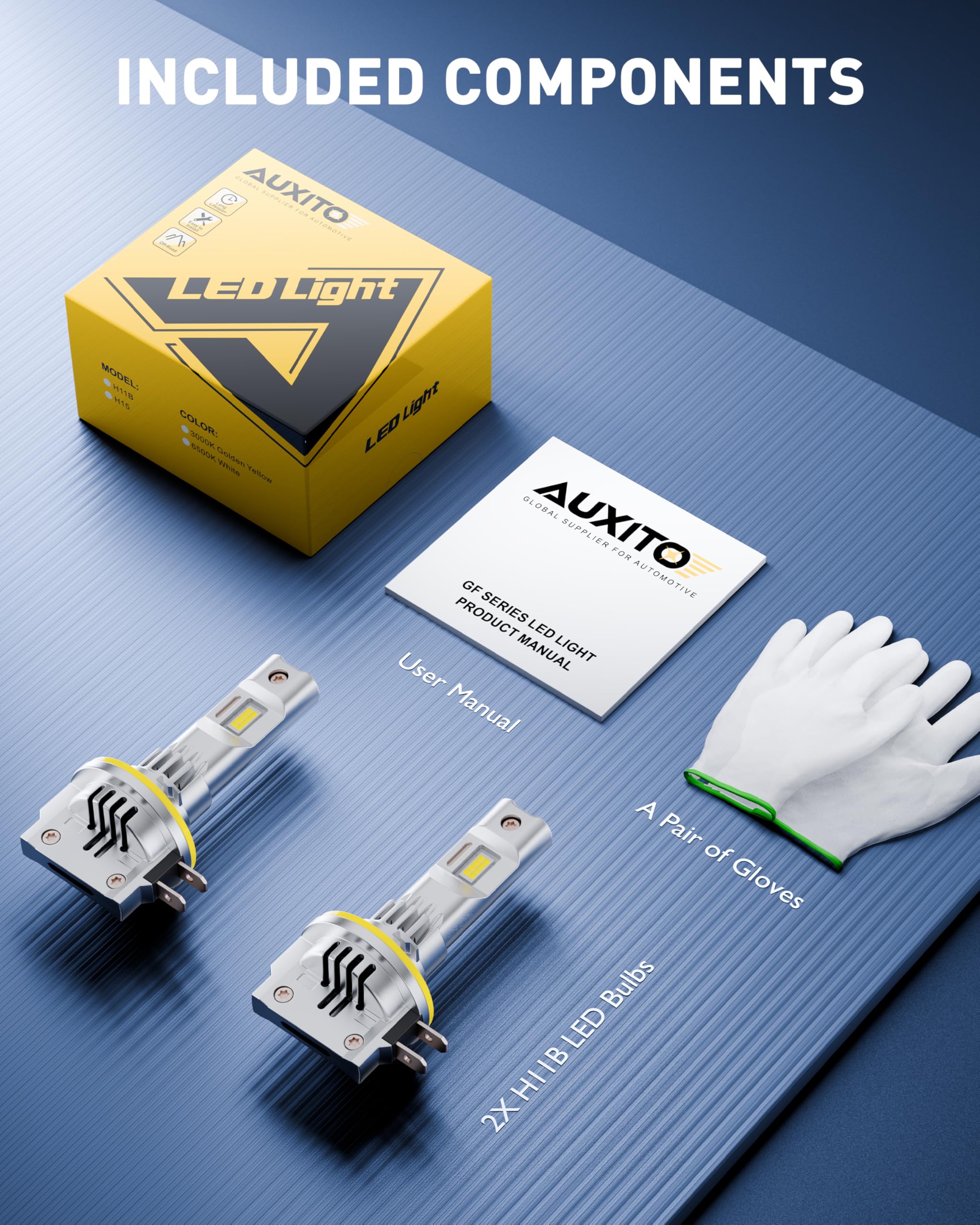 AUXITO H11B with smart IC driver offers broad vehicle compatibility with decoder options.