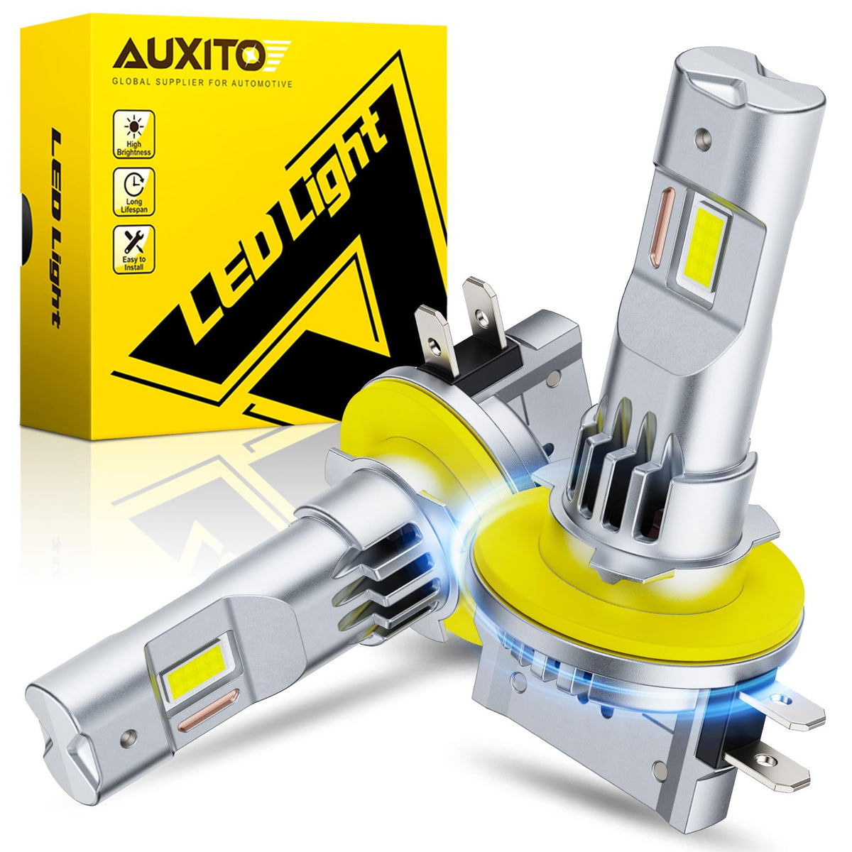 AUXITO H11B LED Bulb 2-pack for quick headlight upgrade and reliability.