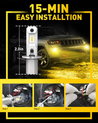 IP67 waterproof seal highlighted on Auxito H3 LED fog bulb
