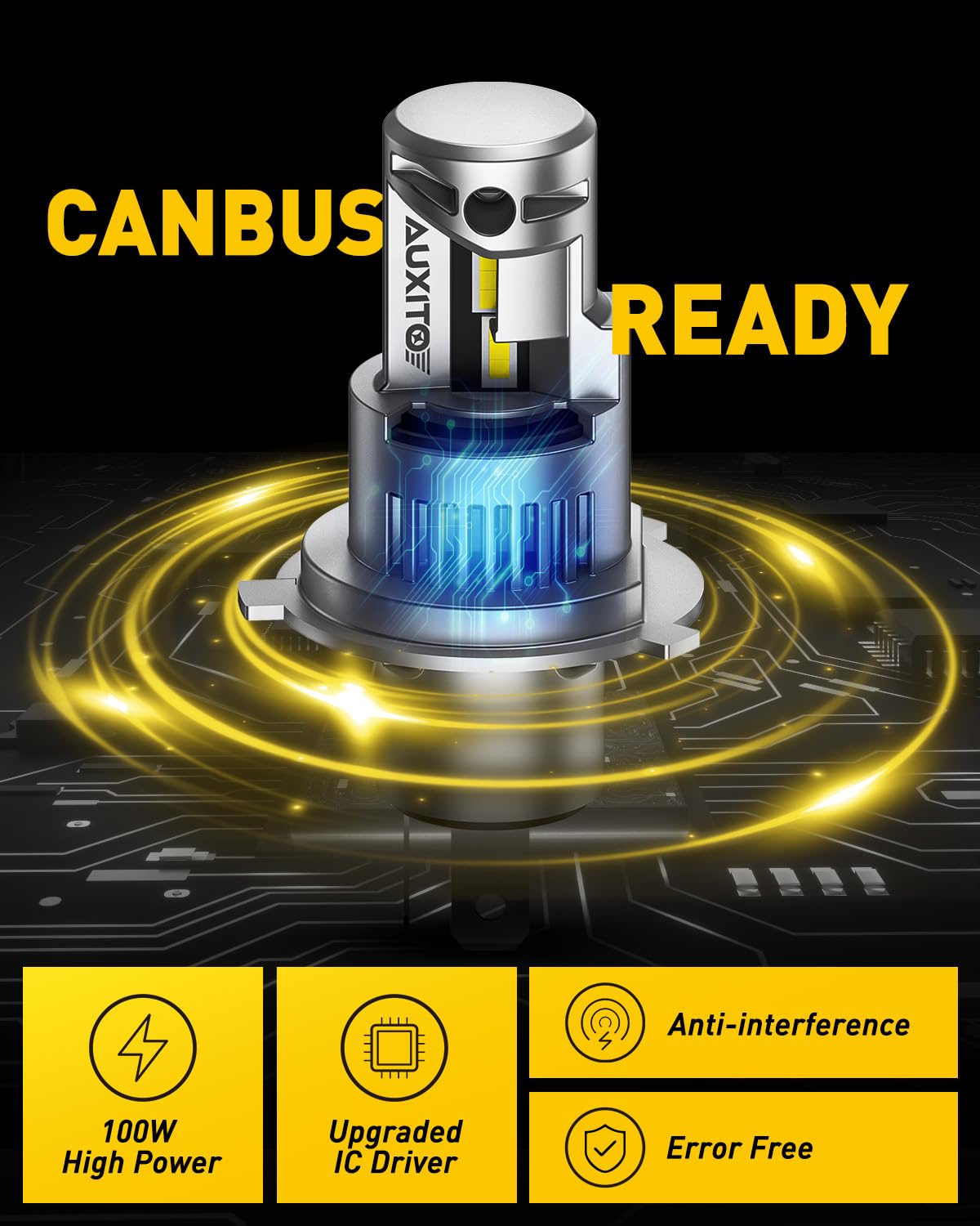 AUXITO 60,000+ hours lifespan helps you replace bulbs less often