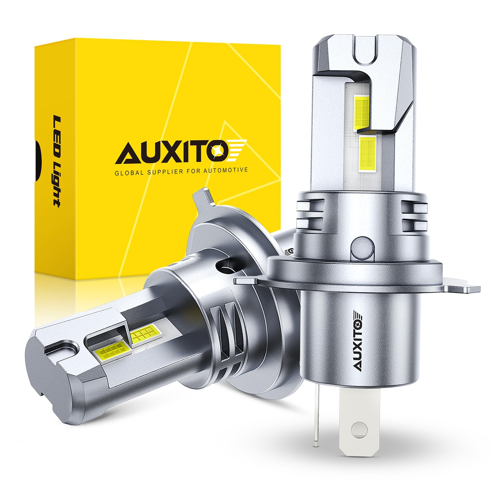 Auxito H4 HB2 LED bulbs deliver a high-brightness beam for night visibility