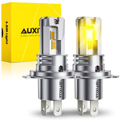 AUXITO H4 LED bulbs 3000K yellow beam pattern for clearer night visibility