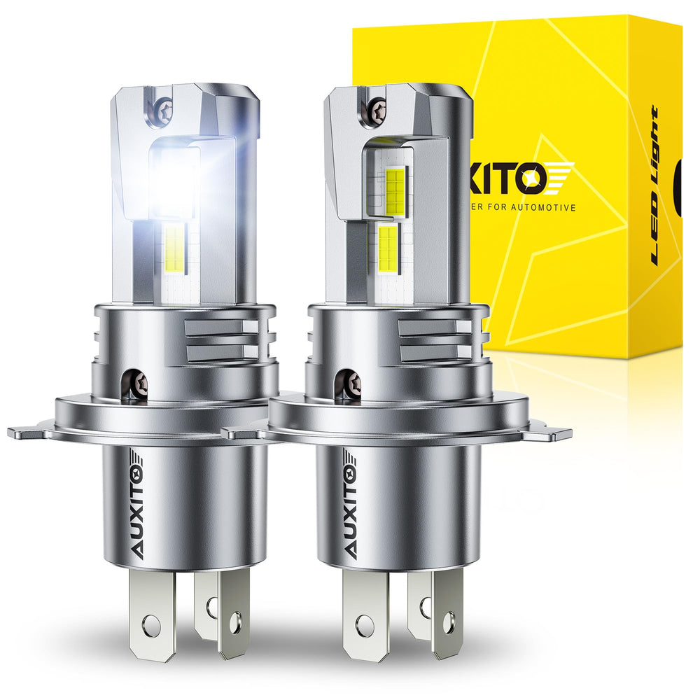 Auxito H4 LED bulbs deliver 60,000 lumens for brighter night visibility.
