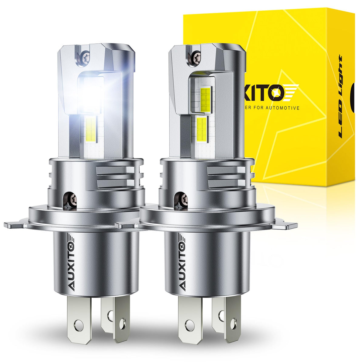 Auxito H4 LED bulbs deliver 60,000 lumens for brighter night visibility.
