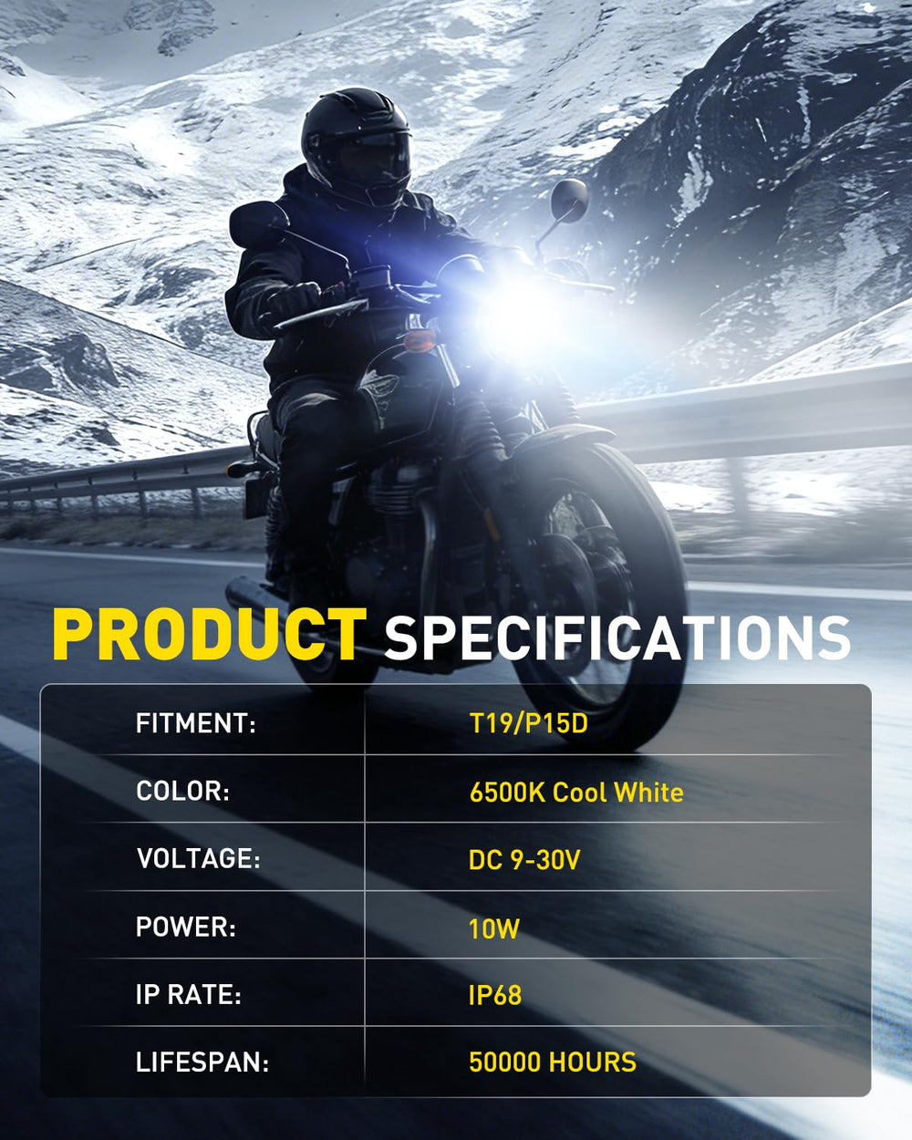 AUXITO H6M P15D two-bulb kit upgrades motorcycle lighting affordably.