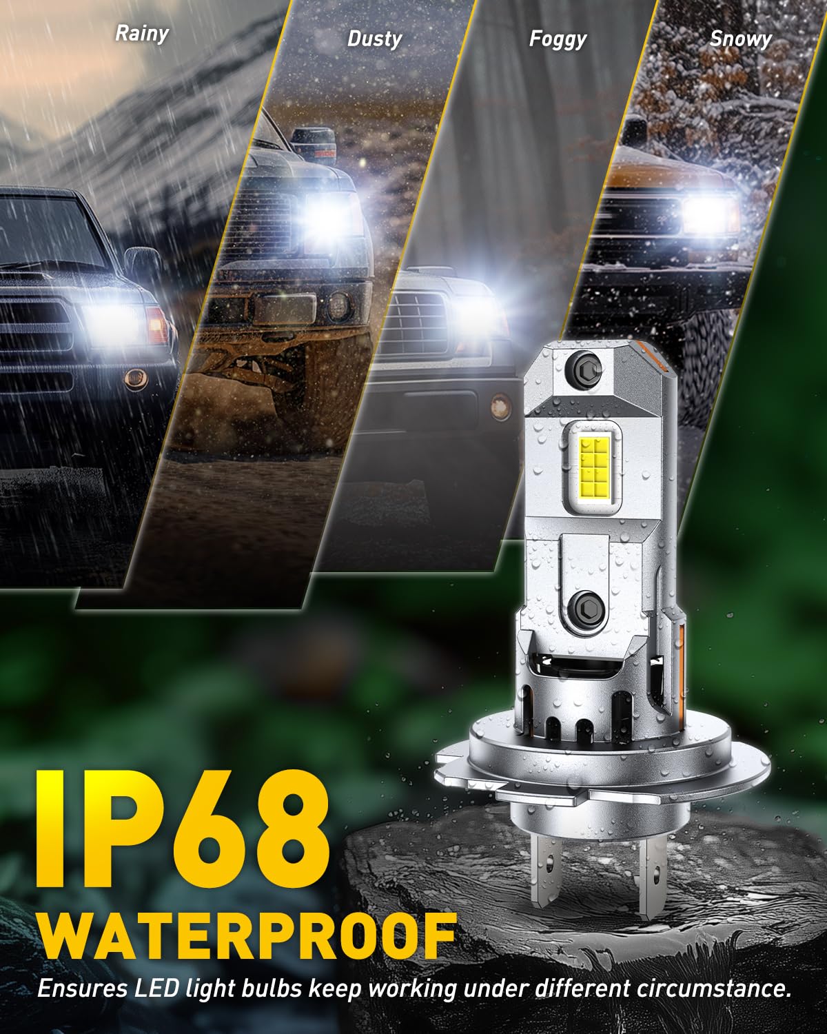 AUXITO H7 LED bulbs no external driver for clean fit