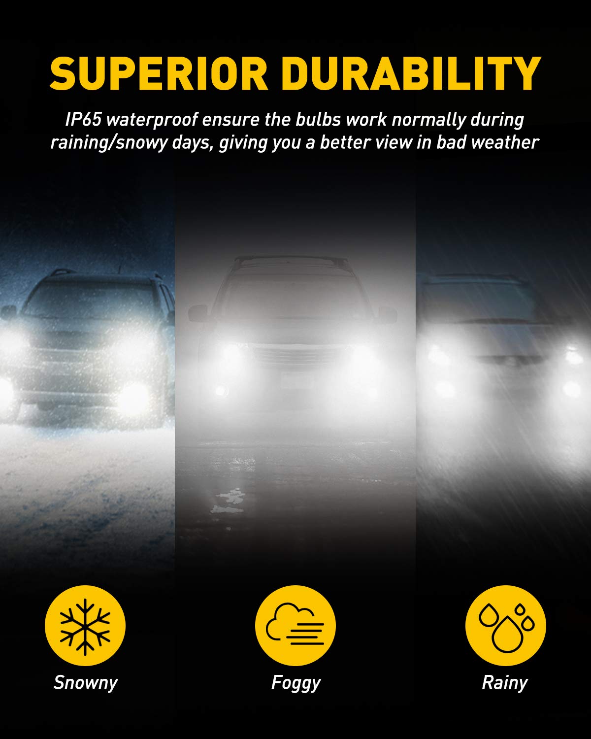 Auxito compatibility with H8, H11, H16 sockets for fog light and DRL use.
