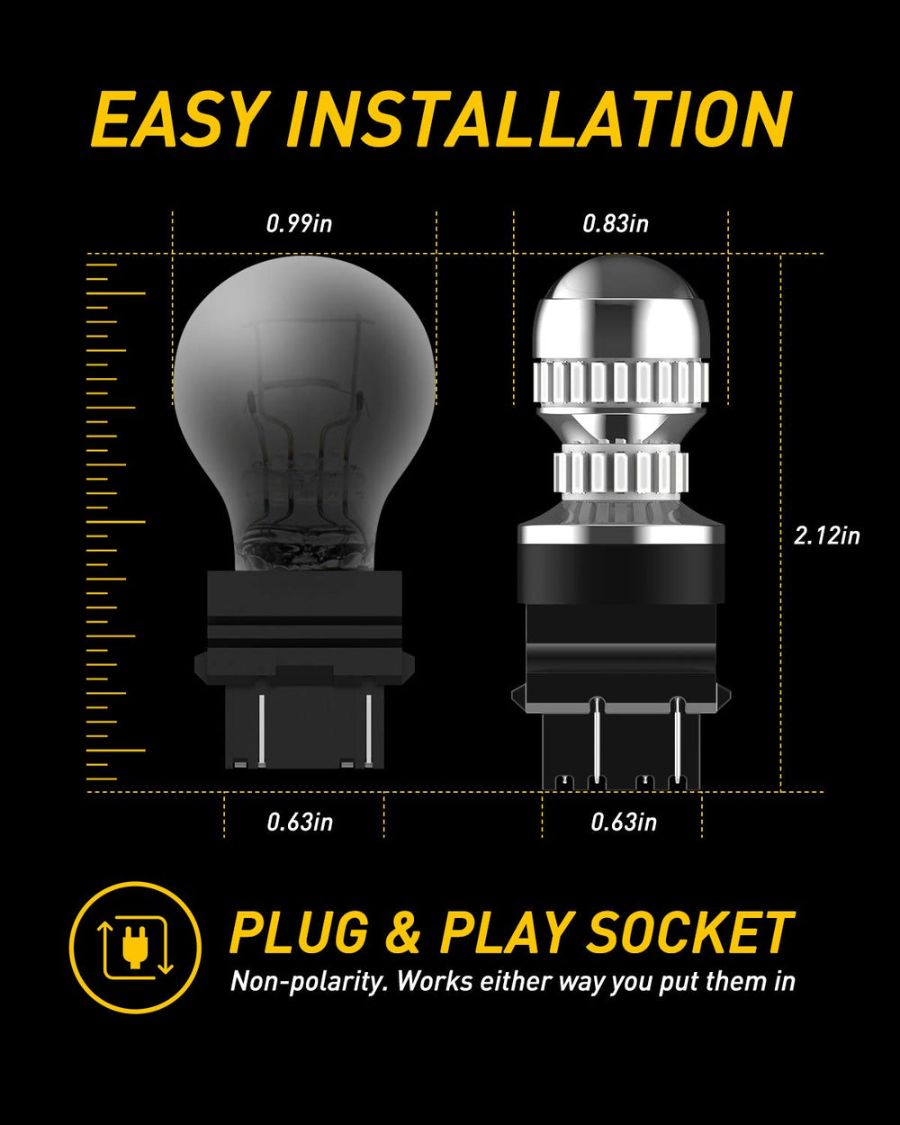 Auxito LED bulb creating a uniform 360-degree spotlight effect in red