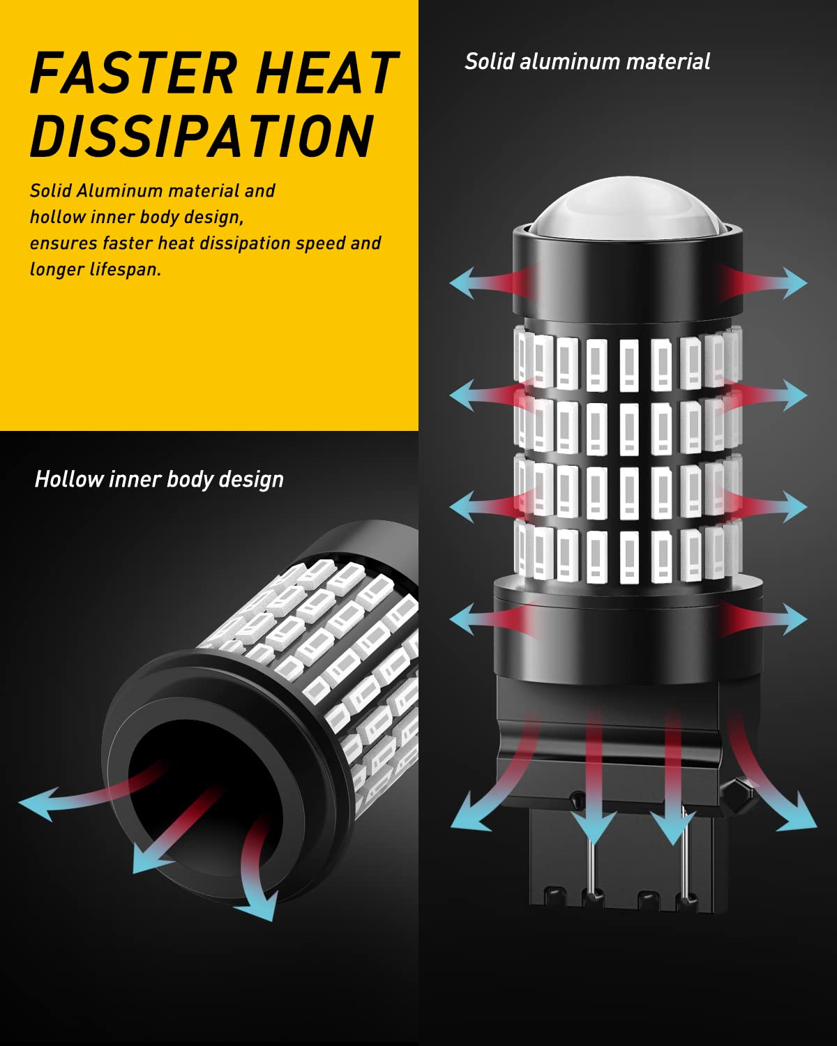 AUXITO long-life 3157 bulbs offer up to 30,000 hours of use.