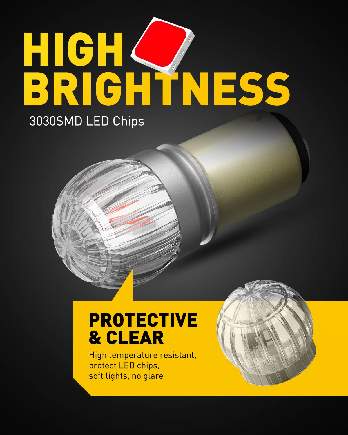 Pack of 2 AUXITO 1157 LED bulbs provides value with consistent color across two lamps.
