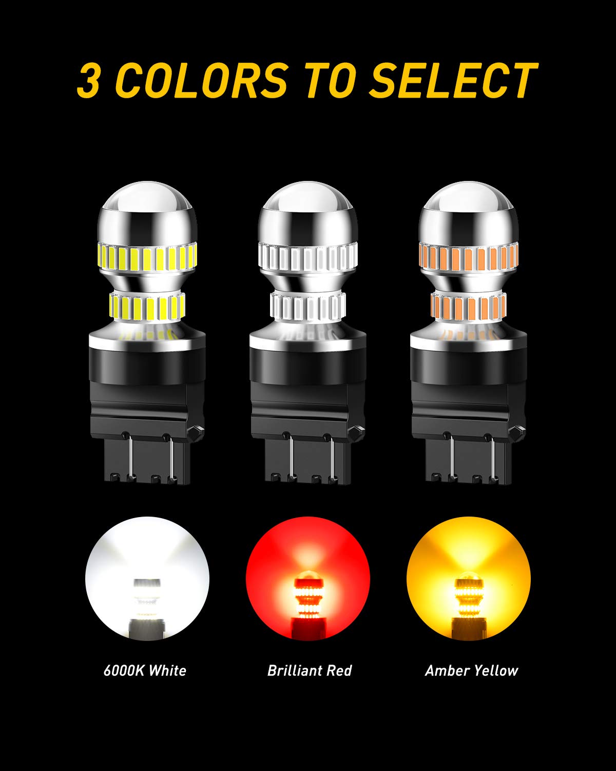 AUXITO packaging shows a 2-pack of amber LED bulbs.