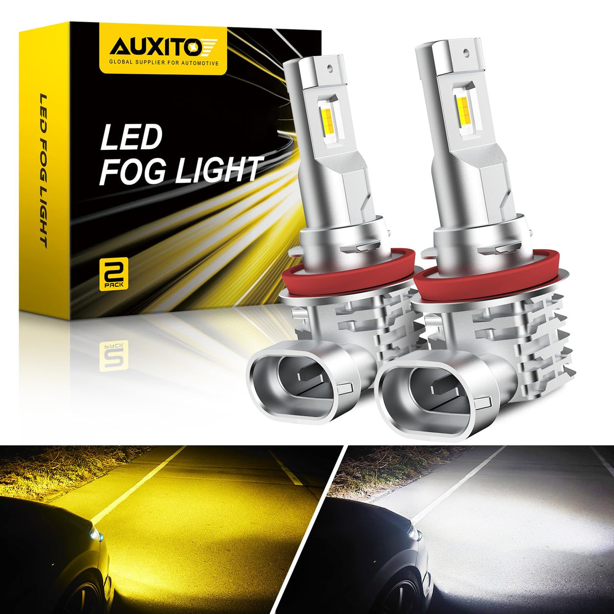 AUXITO switchback amber 3000K fog light for all-weather visibility
