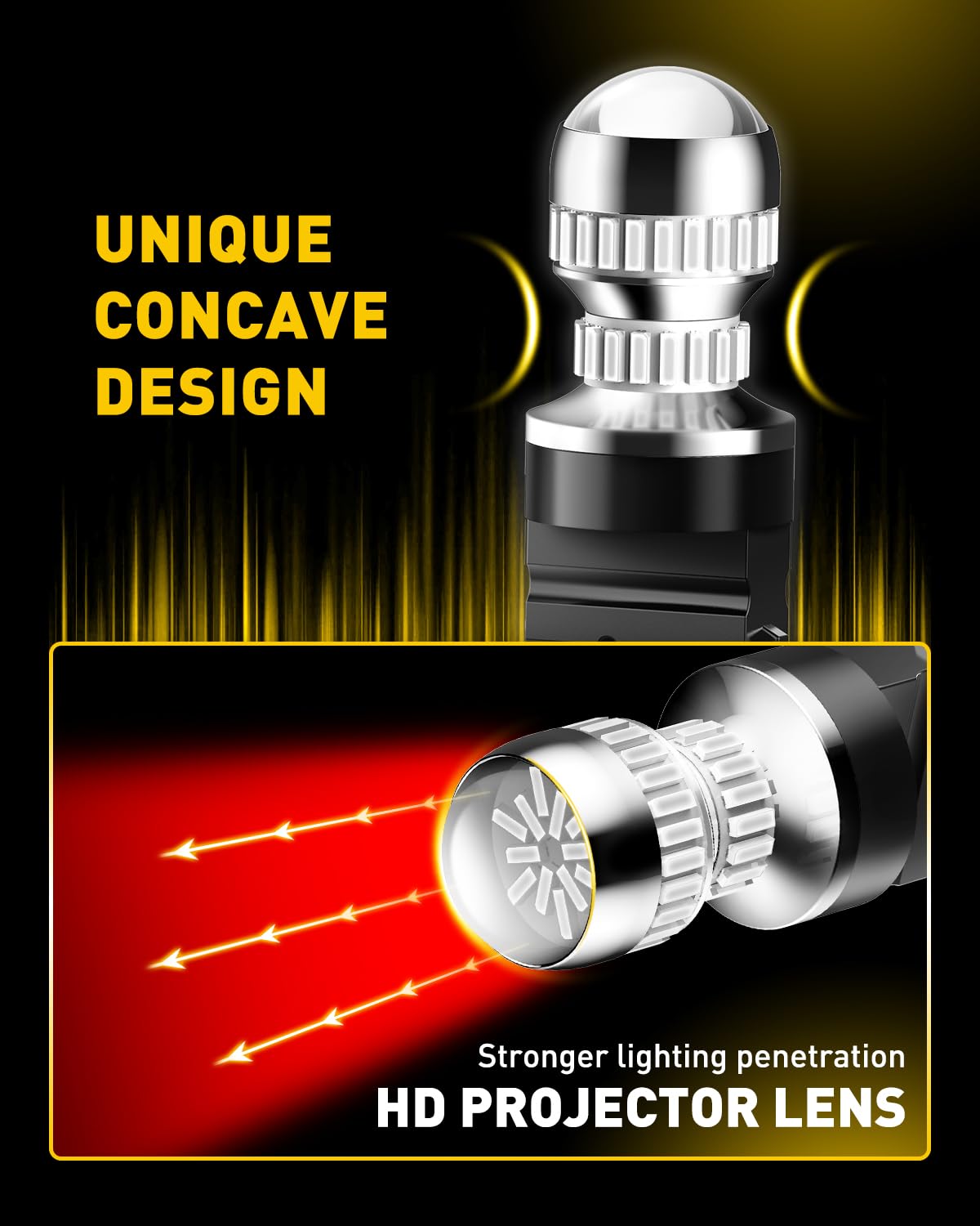 AUXITO T25 solid red tail light provides clear, continuous signaling