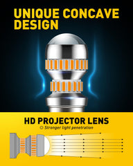 AUXITO amber 1157 bulb for DRL and parking light with instant-on brightness.