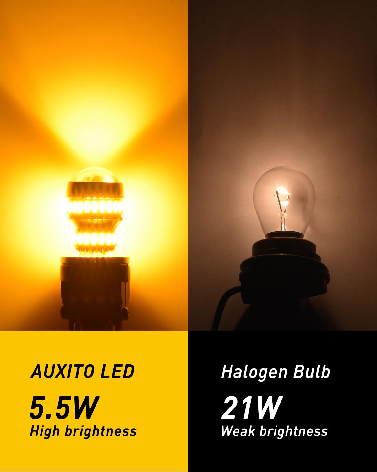 AUXITO bulb with halogen-like design for seamless integration.