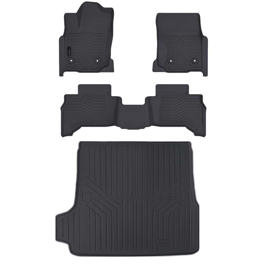 Auxko floor mats for 4Runner rear passenger area showing secure retention and non-slip surface.